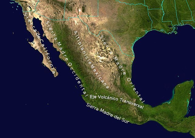 Syst Me De Montagnes De La Sierra Madre Am Rique Centrale Am Rique Du   Geographic Map Of Mexico Opt (1) 